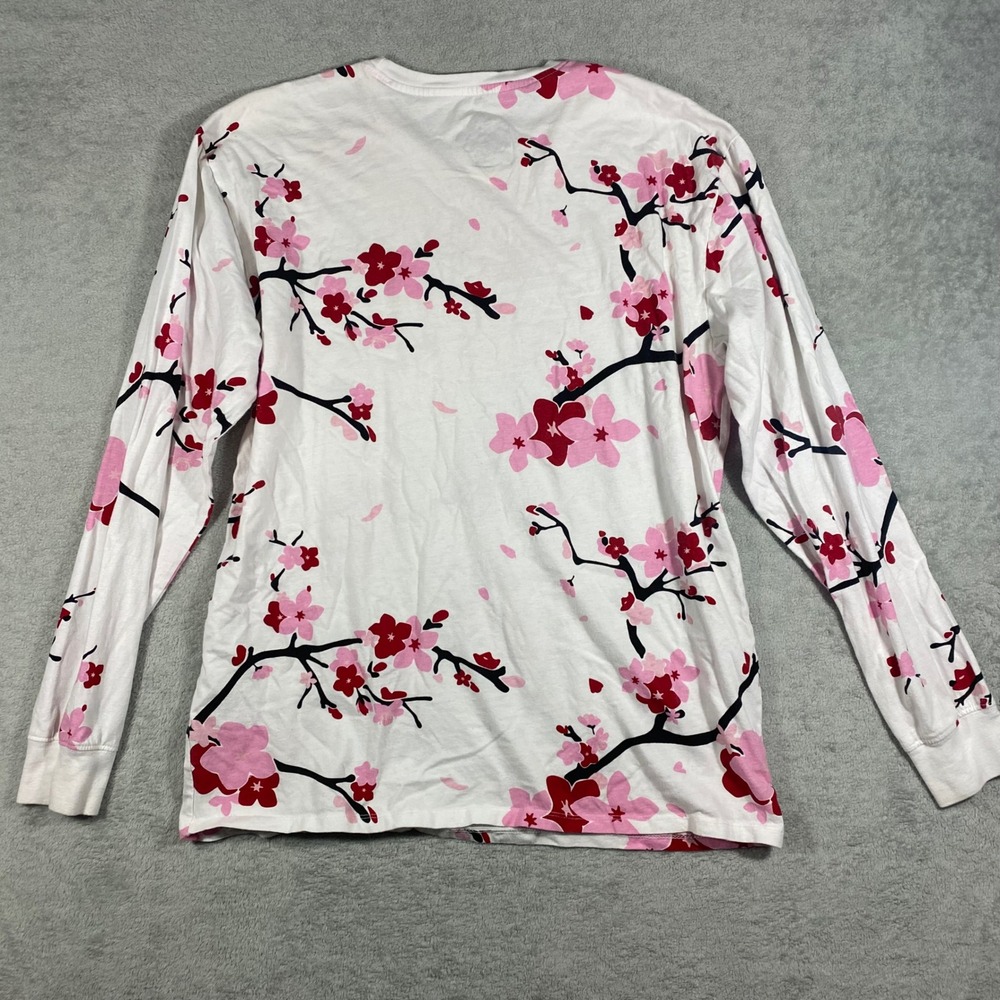 Original Gravity Tokyo Cherry Blossom Shirt Womens XL White Pink Floral Long Slv - Picture 2 of 14